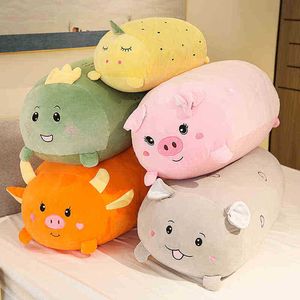 1Pc 306090Cm Super Doux Animaux Coussin Kawaii En Peluche Dinosaure Cochon Poupées Long Câlin Oreiller Anniversaire De Noël Petite Amie Cadeau J220729