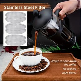 1 presse à café de 34 oz avec 6 filtres, parfait pour les cadeaux d'amateur de café, café du matin, cafetière à saveur maximale avec filtre en acier inoxydable, 1000 ml, noir