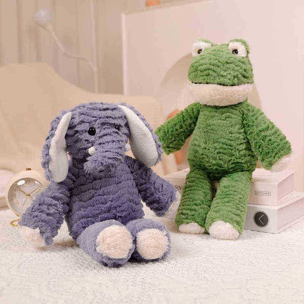 1 Pc 35 Cm Mignon En Peluche Éléphant Grenouille Lapin Hippopotame Peluche Jouet Fluffy Animaux Poupées Accompagner Sussen Jouet Bébé Filles Cadeau De Noël J220729