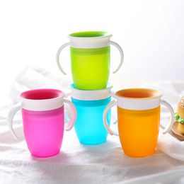 1PC 360 bébé tasses tasse peut être tourné tasse magique apprentissage tasse à boire étanche enfant bouteille d'eau 240ML Copos