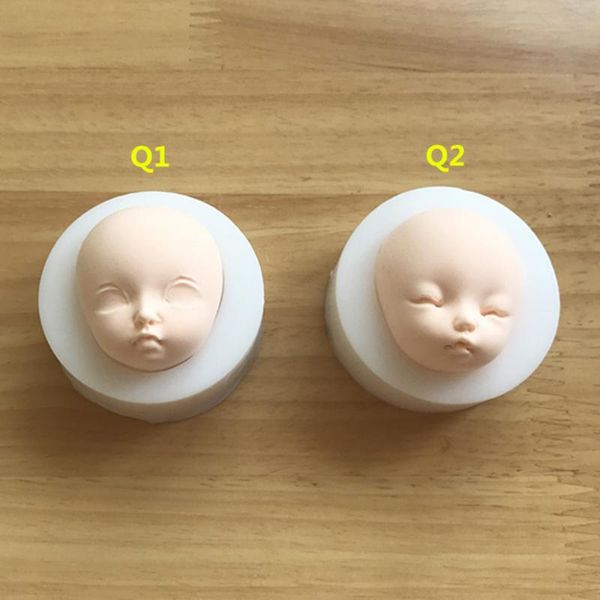 1pc 3d bébé visage moule en silicone moules fondants outils de décoration de gâteau diy