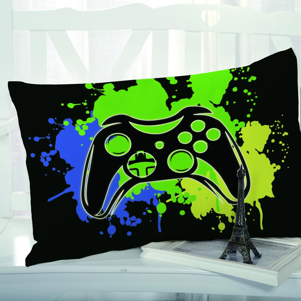 1Pc 3D Decorative Pillow Case Bedding Pillowcase 50x75 50x70 50x80 PillowCover Pillow Cover for Home Game Over Black Gamepad
