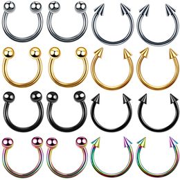 1pc 4 * 10mm Nostril Piercing Hoefijzer Rvs Neus Neus Hoop Ring Lip Stud Cartilage Oorbellen Body Sieraden