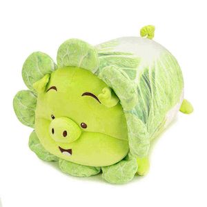 1 pc 4055cm schattige groent varken knuffels creatief dieren varken pluche kussen gevulde nese kool varkenspoppen voor meisjes baby J220729