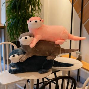 1 pc 40 cm 60 cm 80 cm Reallife loutre en peluche jouet réaliste en peluche Animal sauvage poupée douce belle paresseux jouets cadeau pour les garçons 240102