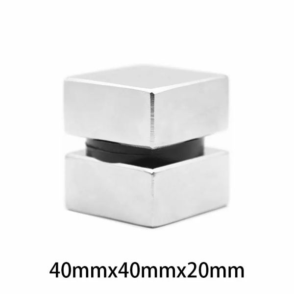 1pc 40x40x20mm super puissant fort N35 40 mm x 40 mm x 20 mm aimant néodyme Bloc de terrasse rare Ndfeb Magnet Disque
