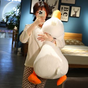 1 pc 45-95 cm Gigantische lange pluche wit gansspeelgoed gevuld levensechte grote kont duck knuffel massage kussen kussen vriendje kussen voor meisje