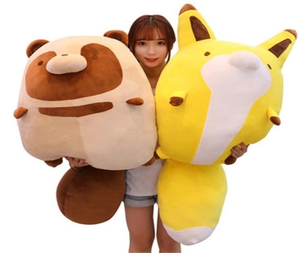 1 unid 45 * 90 cm lindo mapache de peluche de juguete súper suave mapache animales de peluche civeta gato muñeca almohada niños bebé regalo de cumpleaños 201211278375