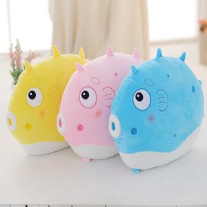 1pc 45x30x10cm 5 modèles de poupées de poisson de bande dessinée Poisson-globe en peluche jouets en peluche Oreiller de poisson tropical Coussins pour la maison Remplissage luxueux T200901