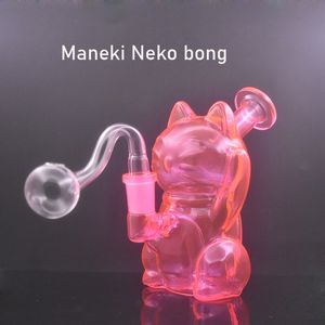 1pc 5.5in Mini verre brûleur à mazout Bong coloré 14mm Joint Pyrex épais barboteur fumer tuyau d'eau recycleur Dab Rig Bong avec tuyau de brûleur à mazout en verre mâle