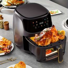 1 pièce, four à friteuse de 5 litres avec programmes de cuisson intelligents, friteuse électrique de grande capacité, friteuses à air multifonctions à commande tactile électronique domestique, cuisine