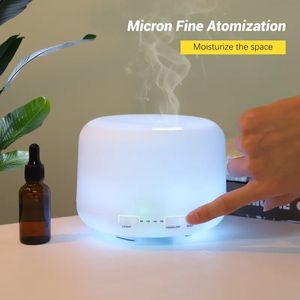 1 humidificateur d'aromathérapie de 500 ml/17,6 oz avec télécommande et lumière LED pour la maison – Améliorez votre humeur et votre santé avec des huiles essentielles