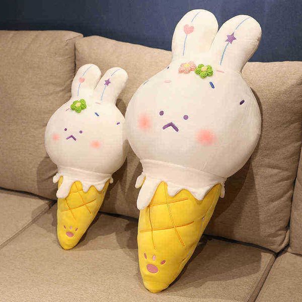 1Pc 5070Cm Súper Lindo Helado Conejo Felpa Almohada Rellena Muñecas de Animales Suaves Hermoso Regalo de Cumpleaños para Niñas Baby Doll J220729