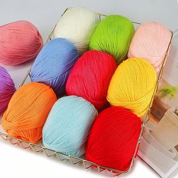 1pc 50g Baby Yarn Crochet Silk Hand Tristage Milk Fleece For Tritting Doll Pull Hat Line DIY AMIGURUMI FILS 240411