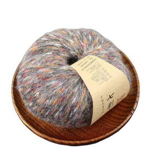 1pc 50g / rouleau alpaga fil coton crochet fil chaud coloré épais laine peignée aiguille bricolage main tricot écharpe pull tippet chapeau Y211129