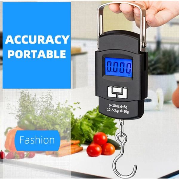 1PC 50kg / 110 lb Scale de bagages portables numériques Échelle de cuisine à l'échelle de cuisine électronique