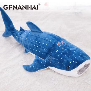 1 pc 56 cm simulation de dessin animé requin bleu en peluche peluche doux créatif animal baleine poupées coussin pour enfants anniversaire gif 240122