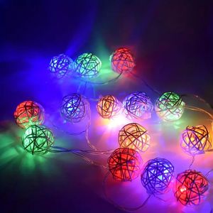 1pc 59,06 pouces LED guirlandes lumineuses boule de rotin guirlandes lumineuses à piles, pour table pendule, vase, Noël, Halloween, fête, décoration centrale