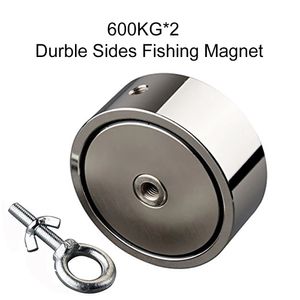 1pc 600kg 2Sides N35 Neodimio Magnet Permanente Anillo Magnet Magnet Magnet Imanes de salvamento Pesca Material magnético fuerte