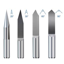 1 st 6m mm schacht v vorm gravure bit platte bodem tip 0,1-1,0 mm pcb gravure bit 20-90 graden carbide cnc router frezen cutter