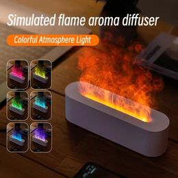 Diffuseur et humidificateur d'aromathérapie à flamme USB, 7 couleurs, 1 pièce, avec huiles essentielles
