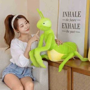 1 pc 70cm Creative Funny Simulation Insect Plush Toys Gevulde cartoonpoppen Kawaii Biddende Mantis Pillow Kids Boys Birthday Gifts J220729