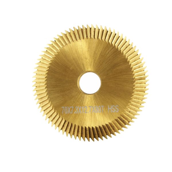 1PC 70x7.3x12.7 mm 80T HSS Clé de la machine Titane Titane Enticont Horizontal Machine Saw Saw Blade Locksmith