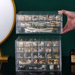 1pc 72/120 grilles bijoux organisateur acrylique boîte de rangement cosmétique 3/5 couches ongles anneaux diamant boucle d'oreille affichage tiroir conteneur 240314