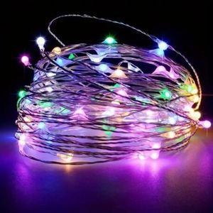 1 pc 78.74inch LED kopertrenkerslichten, vakantieverlichting Fairy Garland -lichten, voor kerstboom Wedding Party Decoratie, batterij aangedreven (geen plug)