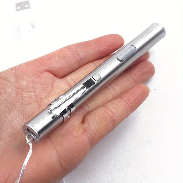 1pc 8000Lumens Mini lampe-stylo lampe de poche LED USB lampe torche Rechargeable