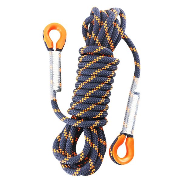 Cuerda de seguridad para escalada en roca, cuerda para hacer rápel, equipo para deportes al aire libre, color negro y naranja, 5 metros, 8mm de espesor, 1 ud., 240106