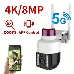 1pc 8MP 4K vitesse dôme sans fil 5G WIFI caméra extérieure 5x Zoom numérique PTZ IP caméra Audio CCTV Surveillance caméra sécurité