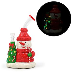 1 pieza de 9 pulgadas, árbol de Navidad, muñeco de nieve, bastón de caramelo, artículo para fumar, adorno artesanal para la oficina en el hogar, accesorios para fumar tabaco, regalo de Navidad, bong de vidrio