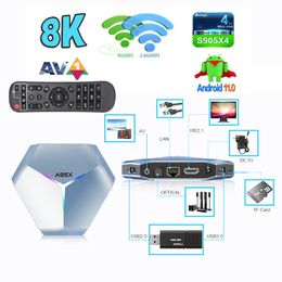 1PC A95X F4 Android 11 Smart TV BOX 8K HD RGB Licht Amlogic S905X4 4GB 32GB 64GB 2.4G/5G Dual Wifi BT4.1 Vedio Decodering Mediaspeler Set Top Box