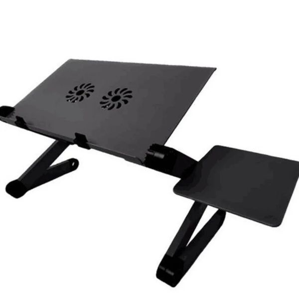 1pc Stand de bureau d'ordinateur portable réglable portable en aluminium en aluminium Lapdesk pour le canapé-lit télévisé PC Table de table de table de carnet avec coussin de souris