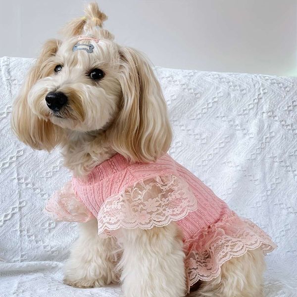 Adorable vestido de manga voladora para mascotas de color sólido: ropa de descanso transpirable para perros y gatos, perfecto para fiestas de verano, 1 ud.