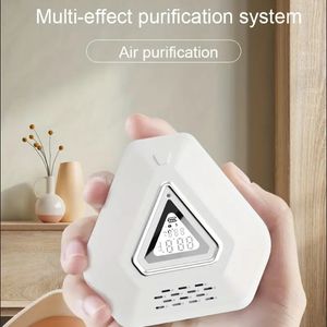 1pc, purificateur d'air, mini purificateur d'air portable Mechiane, purificateur d'air négatif avec système de filtration ionique, détection de température et d'humidité