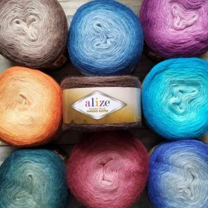 1PC Alize Angora Gold Ombre Batik Cake Yarn 150g - 825m Mink Merino Mohair Alpaca Wool Knitting Crochet Distinctive Color Transition Y211129