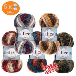 1pc Alize Land Lux ​​Garen 5x100Gr-32mt 0 Wol% 3 Metalic Super Foly Hand Breien Crochet Thread Lurex DIY String Helder Glitter Y211129