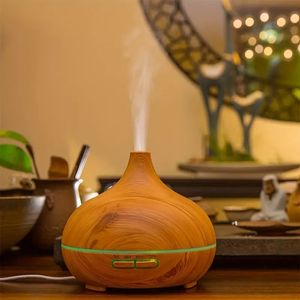 1pc diffuseur d'arôme huile essentielle grande pièce bureau 550ml couleur bois USB Charge diffuseurs d'huiles essentielles humidificateur à brume fraîche ambiance super silencieuse lumière LED 7 couleurs