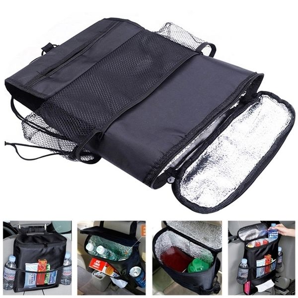 1Pc Auto Care Car Seat Organizador Cooler Bag Multi Pocket Arreglo Bolsa Asiento trasero Silla Car Styling Funda de asiento Organizador T200601