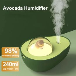 Humidificador de aromaterapia de aguacate, purificador de aire inalámbrico USB portátil para el hogar, 240ml/8,45oz, 1 ud.