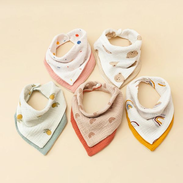 1pc bébé coton soft soothe apaiser carré serviettes infantile couleur correspondance bandana moule en mousseline burp tissus alimentant les dossiers y240515