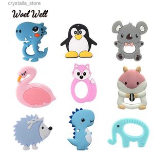 1 st Baby Tandjes Speelgoed Cartoon eekhoorn konijn dinosaurus Siliconen Bijtring Hanger Ketting Accessoires Baby Chew Toy Koala beer L230518