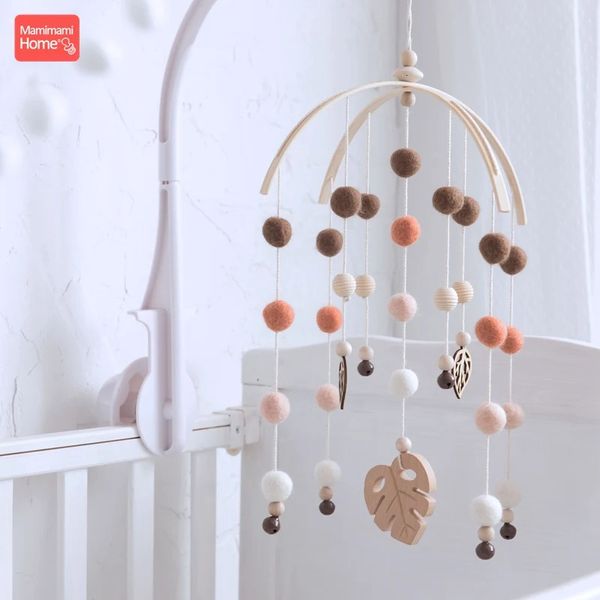 1pc bébé en bois teether lice bec hêtre rongeur pendentif laine boule de laine hochet pour enfants lit suspendu décoration née cadeaux de jouets éducatifs 231221