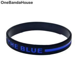 1pc terug de blauwe lijn siliconen polsband dikke of dunne letters logo mode decoratie geschenk