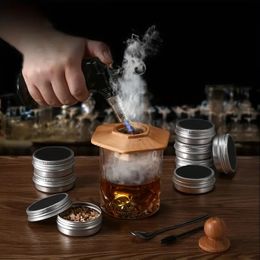 1pc, ustensiles de barman, outils de barman en bois, ensemble de couvercles en bois fumé à cocktail hexagonal créatif, accessoires de bar, outils de cocktail