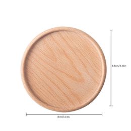 1PC Beech Wood Round Dîner Assiette Western Food Dessert Service Tray Snack Fruit Dry Organisateur Organisateur Deccor Home Decor