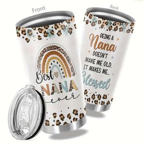 1pc, le meilleur Nana jamais imprimé 20oz en acier inoxydable Tasse de voyage à vide double mur pour les parents, les parents et les amis