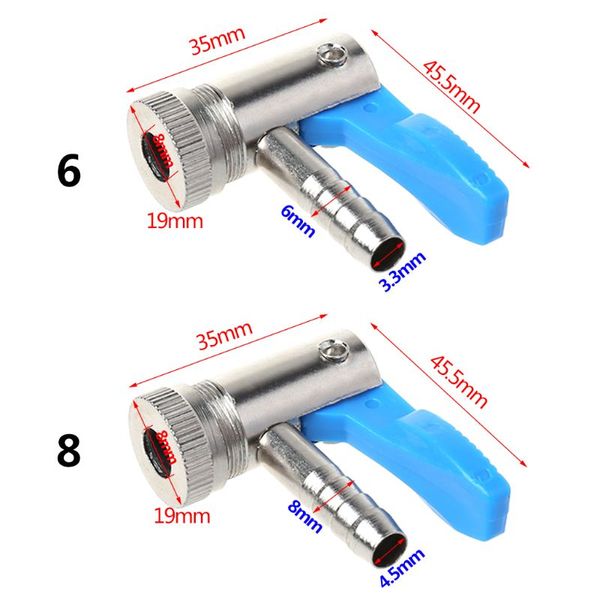 Válvula de conector inflador de la cabeza de la bomba de aire de 1 por ciento de la bomba de aire 6 mm/8 mm MTB Piezas de bicicleta Ciclismo Accesorios de cobre Conversión de adaptador